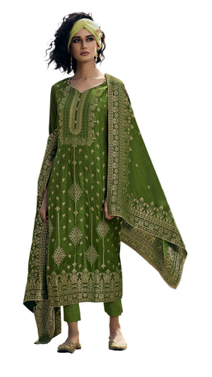 DRAVINAM Trends Women's Pure Banarasi Silk Unstitched Embroidered Sharara Style salwar Suit Dress Material with Heavy Pure Banarasi Jacquard Silk Dupatta (Free size_Magenta)