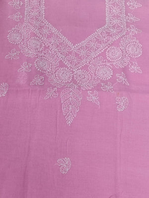 DRAVINAM Trends Women’s Cotton Unstitched Chikankari Suit Set with Dupatta & Bottom | Hand-Embroidered Lucknowi Dress Material | Premium Ethnic Wear for Women | Free Size (3-Piece)