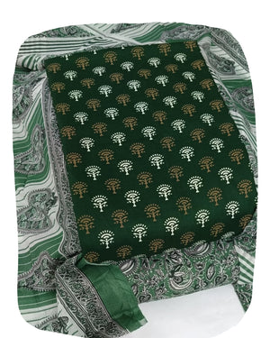 DRAVINAM Trends Women's Ethnic Pure Cotton Jaipuri Printed Unstitched Salwar Suit Dress Material with Dupatta