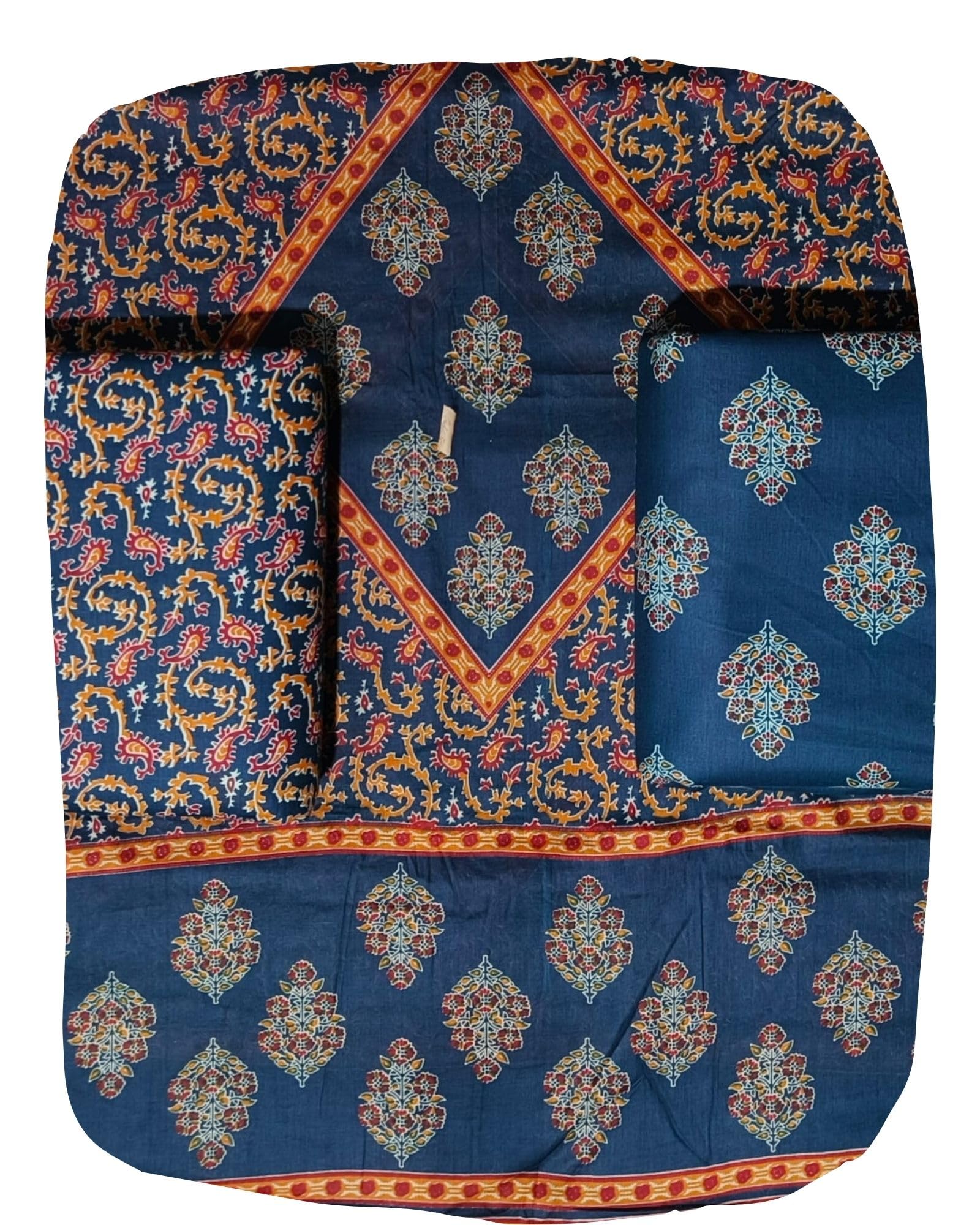 DRAVINAM Trends Jaipuri Print Cambric Cotton Unstitched Salwar Suit Dress Material for Women with Mulmul Cotton Dupatta