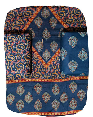 DRAVINAM Trends Jaipuri Print Cambric Cotton Unstitched Salwar Suit Dress Material for Women with Mulmul Cotton Dupatta