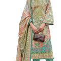 DRAVINAM Trends Women's Pure Cotton Embroidered Unstitched Salwar Suit Dress Material - Pure Cotton Print with Heavy Embroidery Kameez | Cotton Bottom |Pure Cotton Mal Mal Print Dupatta