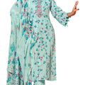 Unstitch Embroidered Women Kurta with Pant & Chiffon Dupatta