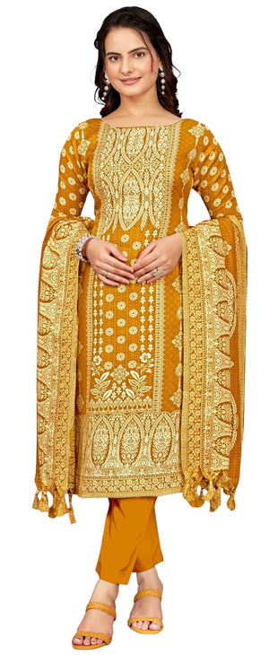 DRAVINAM Trends Women's Unstitched Winter Wear Digital Printed Heavy Woolen Pashmina Salwar Suit Dress Material with Printed Shawl Dupatta
