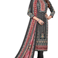 DRAVINAM Trends Women's Unstitched Kaani Print Woolen Pashmina Winter wear Dress Material Fabric for Salwar Suit with printed pashmina Kashmiri shawl dupatta (Pink)