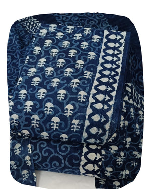 DRAVINAM Trends Hand Block Print Sanganeri Cambric Unstitched Cotton Suit Dress Material for Women with Mulmul Cotton Hand Printed Dupatta