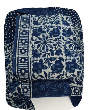 DRAVINAM Trends Hand Block Print Jaipuri Cambric Unstitched Cotton Suit Dress Material for Women with Mulmul Cotton Hand Printed Dupatta