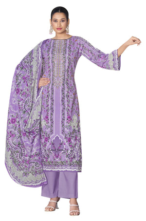 DRAVINAM Trends Women's Unstitched Premium Cambric Cotton Embroidered Suit Material