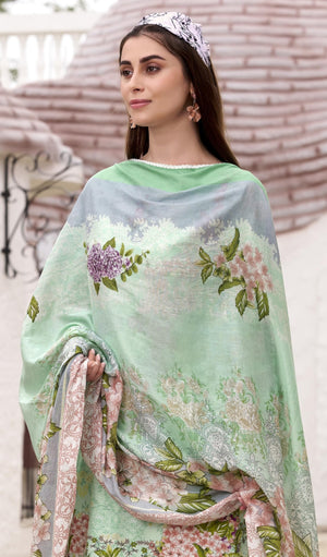 DRAVINAM Trends Women's Unstitched Salwar Suit Dress Material - Cotton Digital Printed Organza Embroidered Kameez II Unstitch Bottoms II Cotton Dupatta