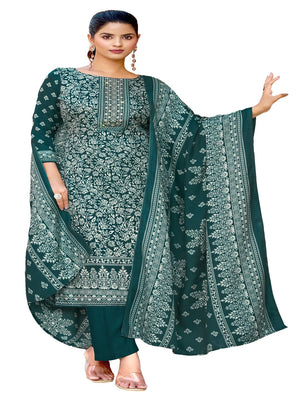 DRAVINAM Trends Women's Printed Pashmina Kani Unstitch Salwar Suit Dress Material with Siroski work and Printed Twill Pashmina Warm Shawl Dupatta