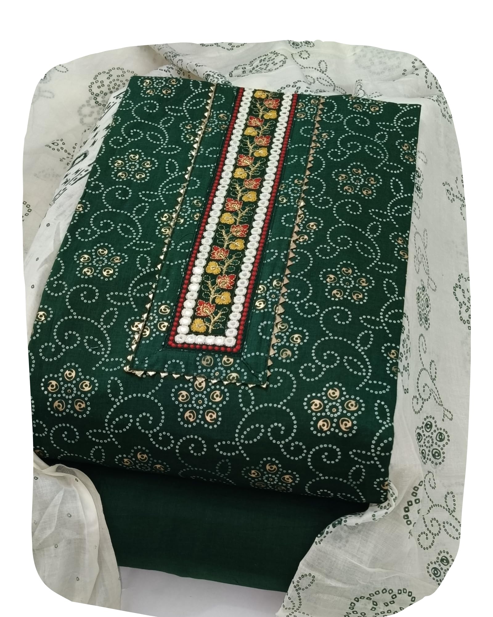 DRAVINAM Trends Women's Ethnic Pure Cotton Jaipuri Printed Unstitched Salwar Suit Dress Material with Dupatta