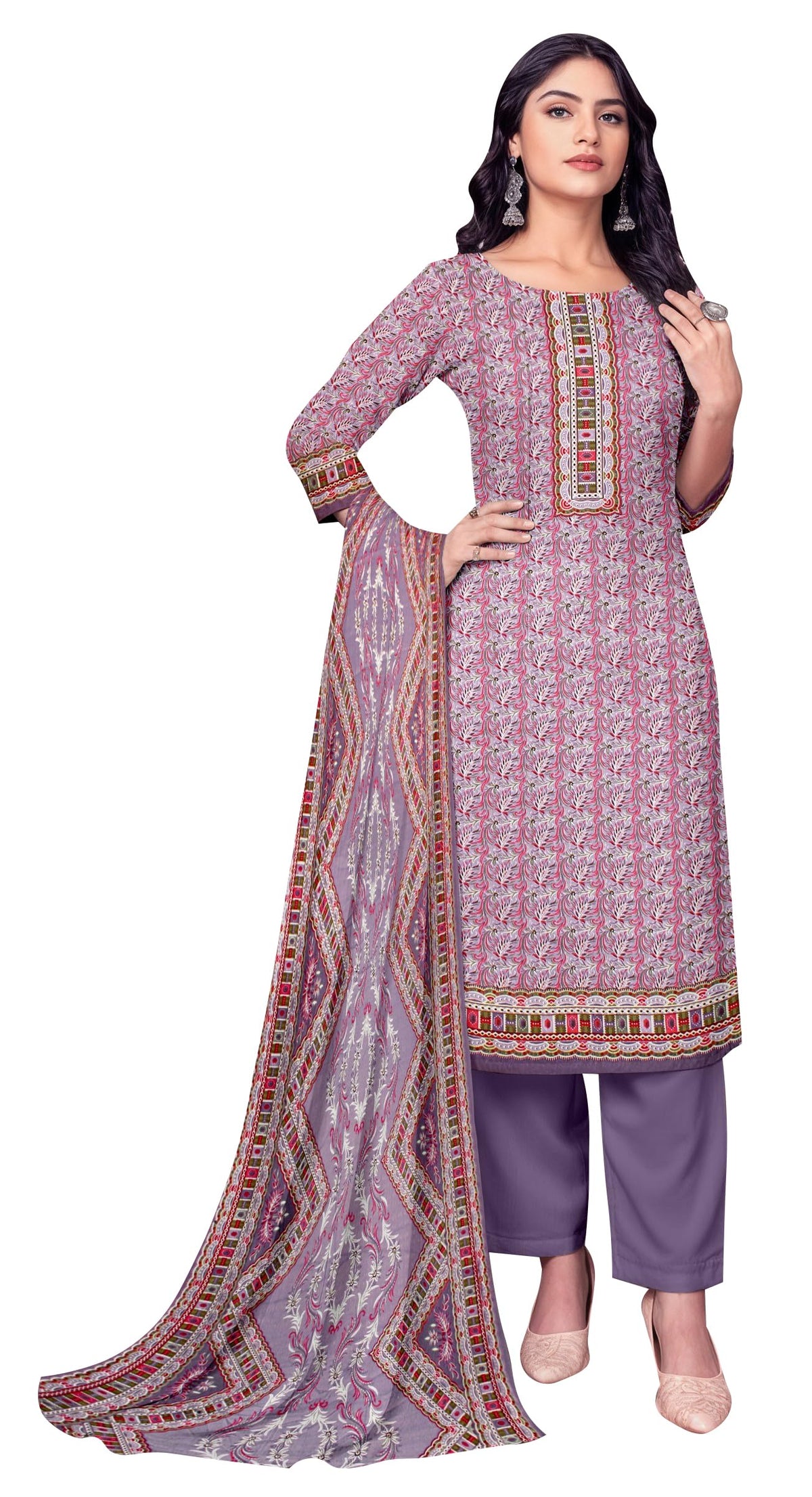 DRAVINAM Trends Women's Unstitched Winter Wear Kashmiri Kani Printed Heavy Woolen Pashmina Salwar Suit Dress Material with Printed Shawl Dupatta