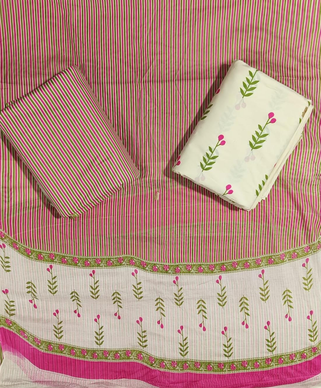 DRAVINAM Trends Jaipuri Print Cambric Cotton Unstitched Salwar Suit Dress Material for Women with Mulmul Cotton Dupatta