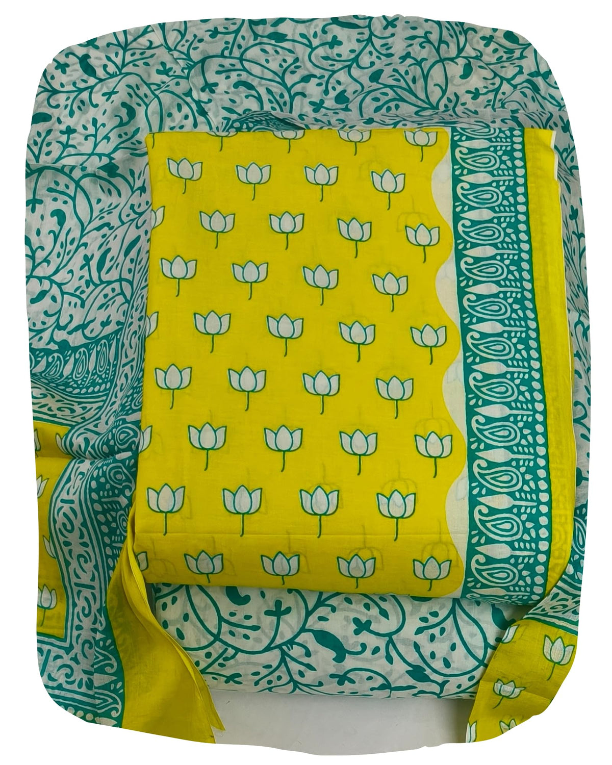 DRAVINAM Trends Jaipuri Print Cambric Cotton Unstitched Salwar Suit Dress Material for Women with Mulmul Cotton Dupatta