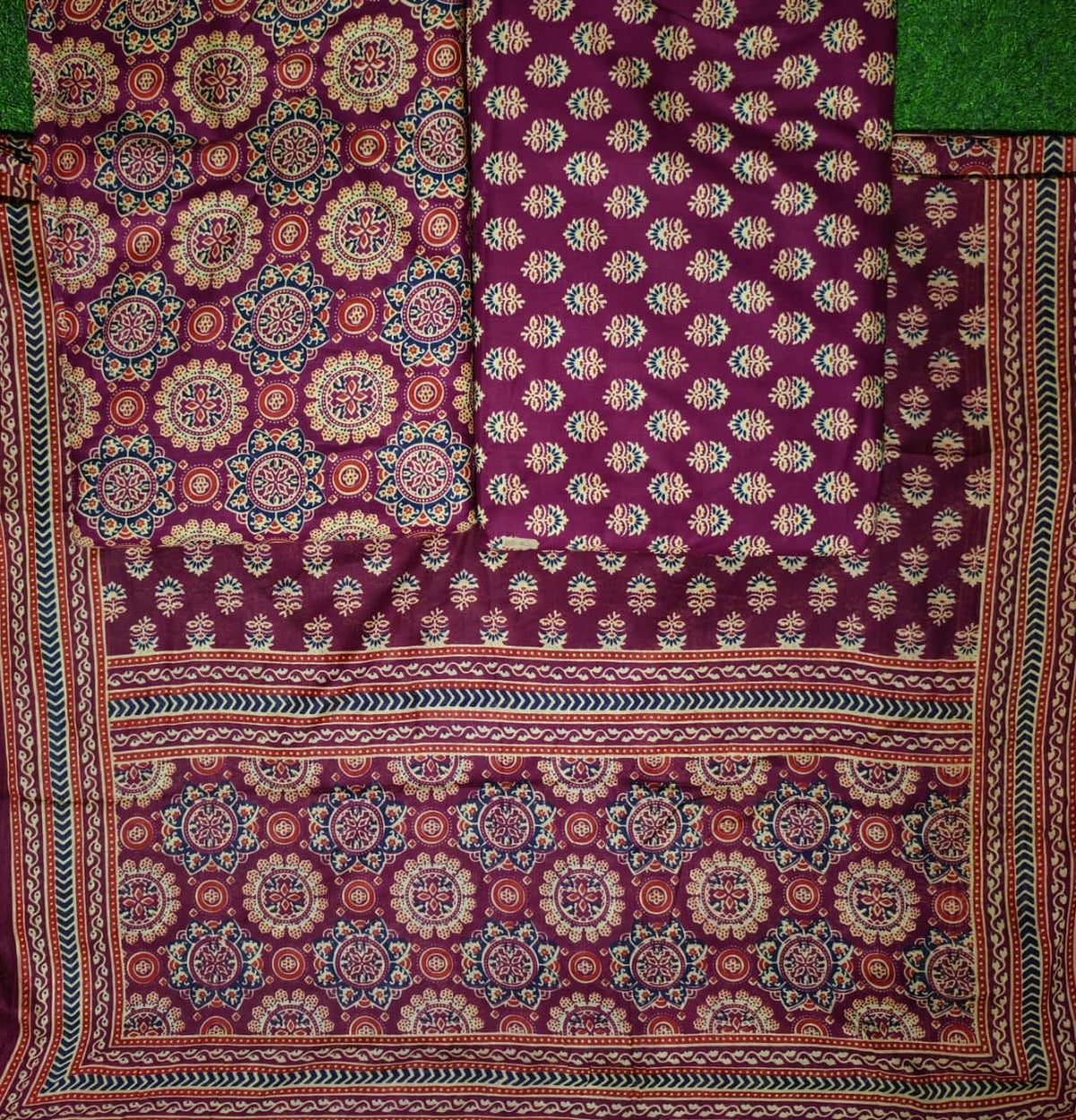 DRAVINAM Trends Jaipuri Print Cambric Cotton Unstitched Salwar Suit Dress Material for Women with Mulmul Cotton Dupatta