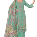 DRAVINAM Trends Kurti 2.50 mtrs,Pure Cotton Solid (2.7 m), Pure Cotton Mal Mal Print Dupatta (2.25 m)|Green