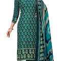 DRAVINAM Trends Women's Unstitched kashmiri Print Golden Foil Pure Woollen Pashmina Salwar Suit Dress Material with Pashmina Gold Foil Printed Shawl Dupatta (Green)
