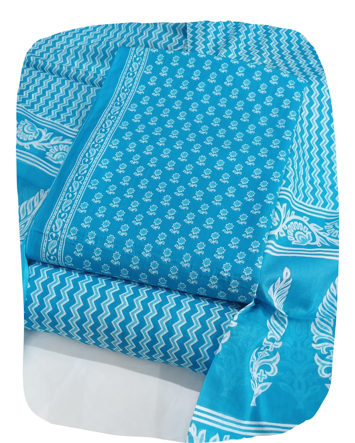 DRAVINAM Trends Jaipuri Print Cambric Cotton Unstitched Salwar Suit Dress Material for Women with Mulmul Cotton Dupatta