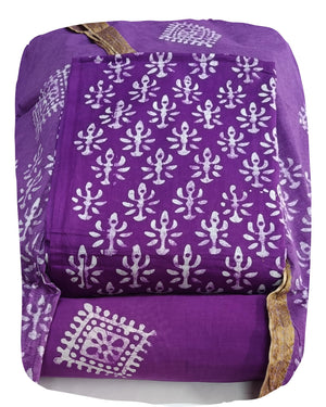DRAVINAM Trends Unstitched Jaipuri Handmade Wax Batik Print Soft Cotton Dress Material with Dupatta