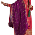 DRAVINAM Trends Women's Dola silk Sequence embroidered Unstitched style Salwar Suit Dress material with Chinon Silk Sequence and Embroidered Heavy Dupatta (Free size_Pink)