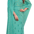 DRAVINAM Trends Women's Winter Wear Kashmiri Kani Printed Warm Wool Pashmina Salwar Kameez Dress Material with Siroski Work and Pashmina Printed Shawl Dupatta (Green)