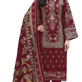 DRAVINAM Trends Women's Unstitched Cotton Salwar Suit Dress Material - Pure Cotton Heavy Embroidered Kameez II Unstitch Bottoms II Mal Mal Dupatta