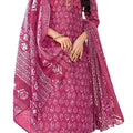 DRAVINAM Trends Women's Pure Cotton Batik Printed Unstitiched Salwar Suit Dress Material with Cotton Printed Dupatta (Pink)