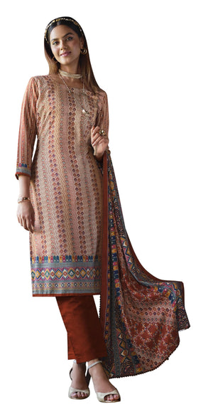 DRAVINAM Trends Women's Unstitched Digital Printed Winter Pure Woollen Pashmina Pakistani Salwar Kameez Suit Dress Materials with Woolen Shawl Dupatta