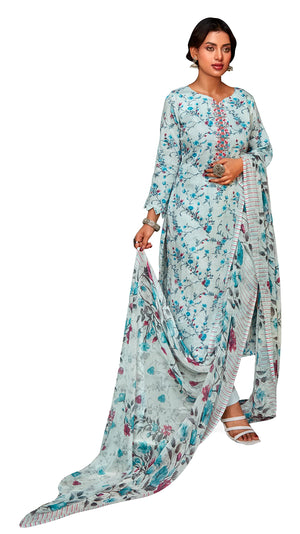 DRAVINAM Trends Women's Cotton Embroidered Unstitiched Salwar Suit Material