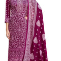DRAVINAM Trends Women's Printed Pashmina Kani Unstitch Salwar Suit Dress Material with Siroski work and Printed Twill Pashmina Warm Shawl Dupatta