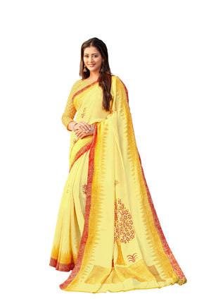 DRAVINAM Trends Women's Tussar Silk Printed Saree with Blouse Piece (SareeSRSha_10_Light Pink)