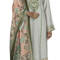 DRAVINAM Trends Women's Pashmina Digital Printed Swaroski Work Woollen Unstitched Salwar Suit Dress material with Printed Spun Wool Shawl Dupatta