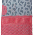DRAVINAM Trends cotton blend Saree (Ikkat2_5_Silver Grey and Pink)
