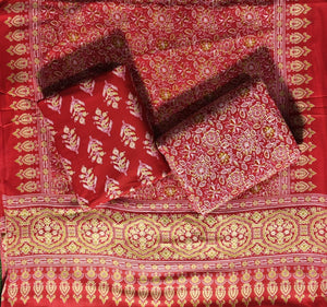 DRAVINAM Trends Jaipuri Print Cambric Cotton Unstitched Salwar Suit Dress Material for Women with Mulmul Cotton Dupatta