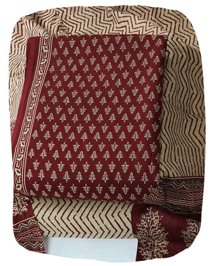 DRAVINAM Trends Jaipuri Print Cambric Cotton Unstitched Salwar Suit Dress Material for Women with Mulmul Cotton Dupatta