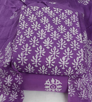 DRAVINAM Trends Unstitched Jaipuri Handmade Wax Batik Print Soft Cotton Dress Material with Dupatta