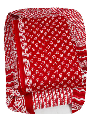 DRAVINAM Trends Jaipuri Print Cambric Cotton Unstitched Salwar Suit Dress Material for Women with Mulmul Cotton Dupatta