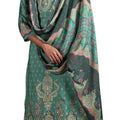 DRAVINAM Trends Women's Unstitched Maslin Salwar Suit Dress Material - Pure Bemberg Maslin Aari Work Kameez II Rayon Unstitch Bottoms II Viscose Maslin Digital Prints Dupatta