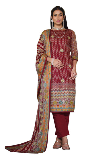 DRAVINAM Trends Women's Unstitched Digital Printed Winter Pure Woollen Pashmina Pakistani Salwar Kameez Suit Dress Materials with Woolen Shawl Dupatta
