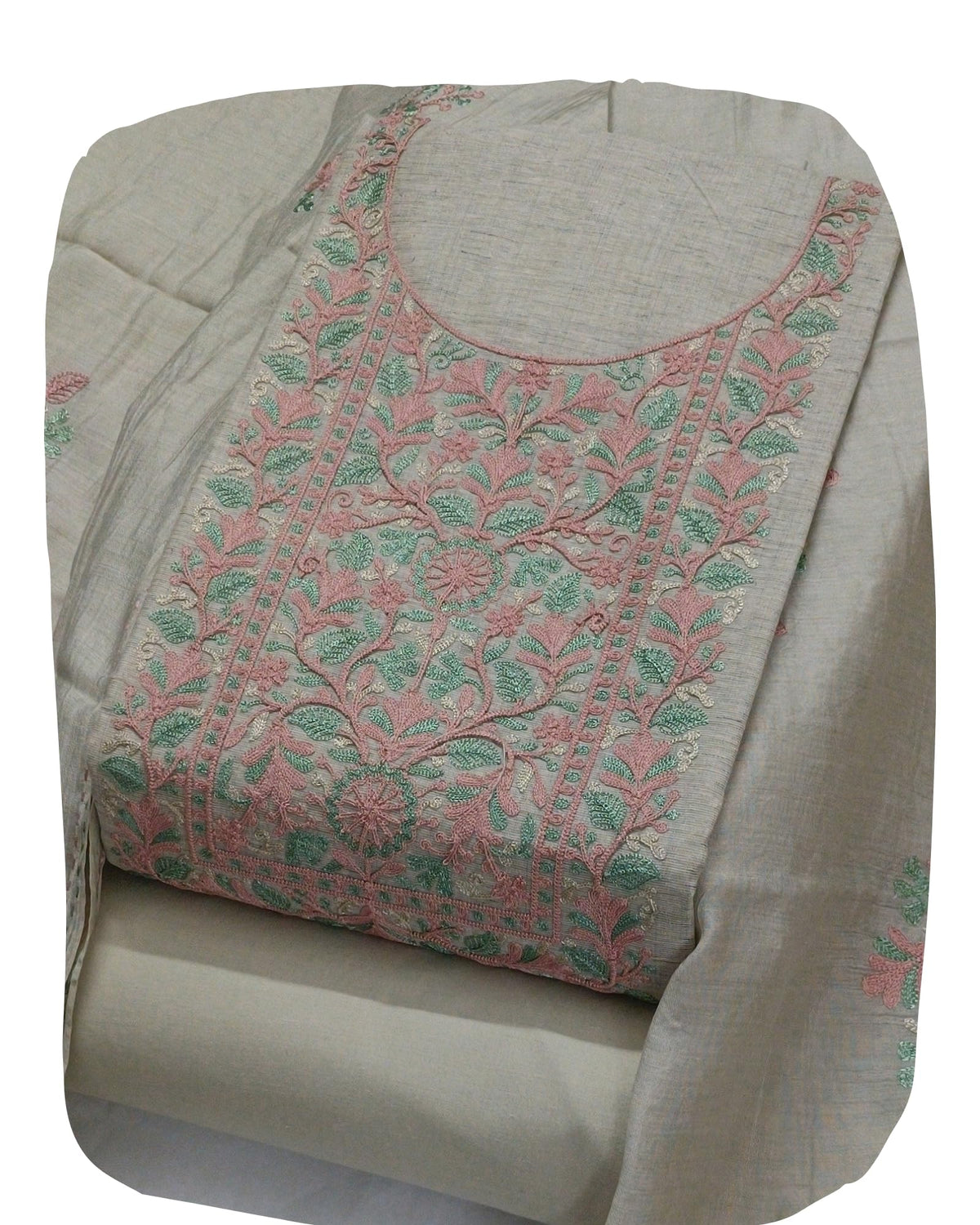 DRAVINAM Trends Embroidered Premium Cotton Unstitched Suit Dress Material for Women with Soft Silk Embroidered Dupatta