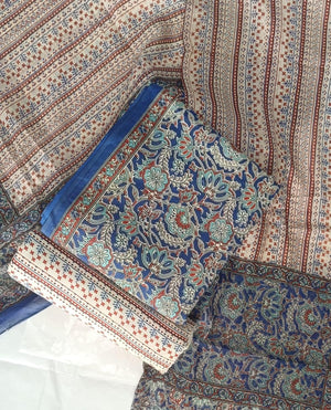 DRAVINAM Trends Jaipuri Print Cambric Cotton Unstitched Salwar Suit Dress Material for Women with Mulmul Cotton Dupatta