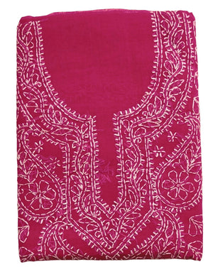 DRAVINAM Trends Women’s Cotton Unstitched Chikankari Suit Set with Dupatta & Bottom | Hand-Embroidered Lucknowi Dress Material | Premium Ethnic Wear for Women | Free Size (3-Piece)