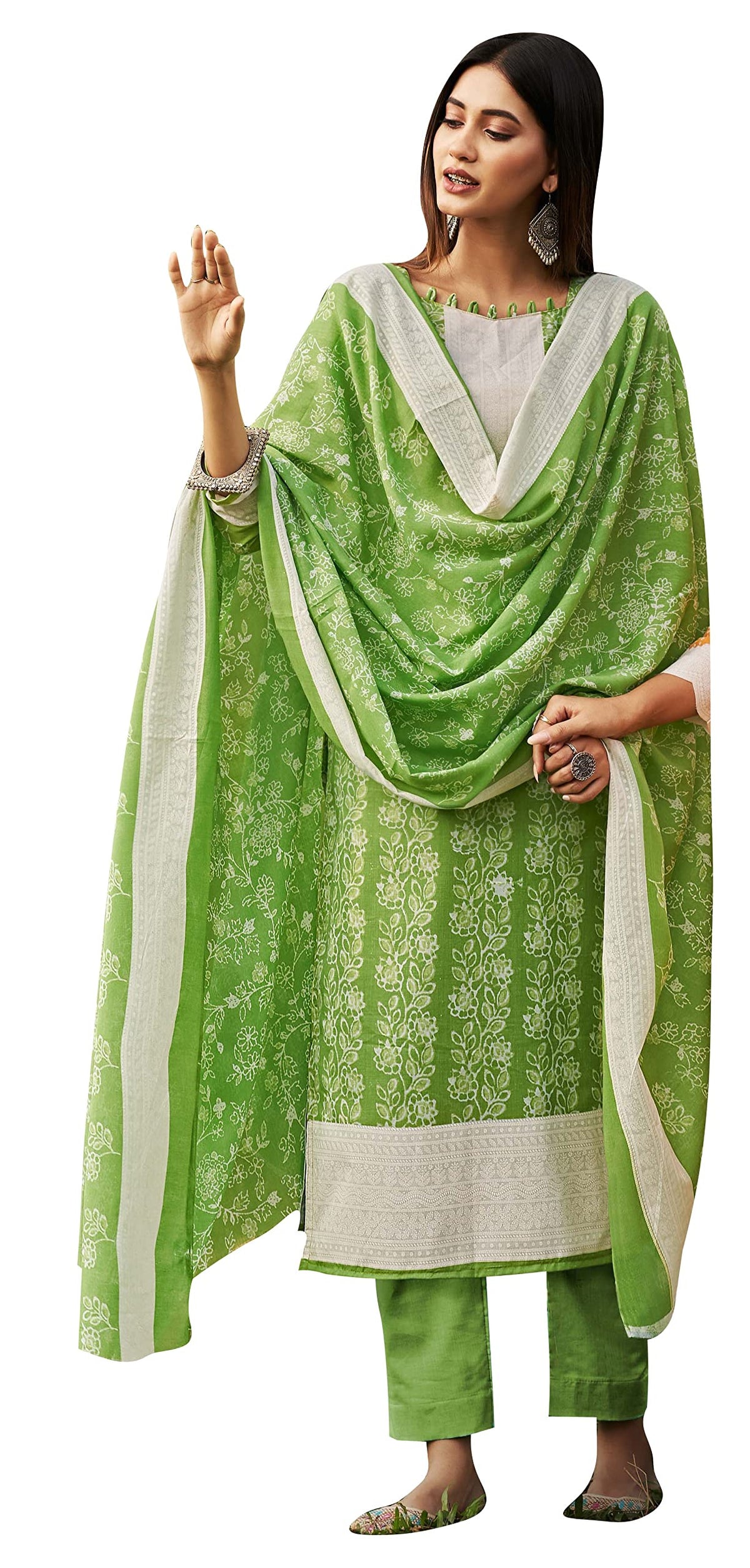 DRAVINAM Trends Unstitched Printed Women Cotton Salwar Suits Dress Material