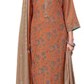 DRAVINAM Trends Women's Winter Wear Unstitched Discharge Print Hand Work Embroidered Woollen Viscose Pashmina Salwar Suit Dress Material with Pashmina Printed Shawl Dupatta