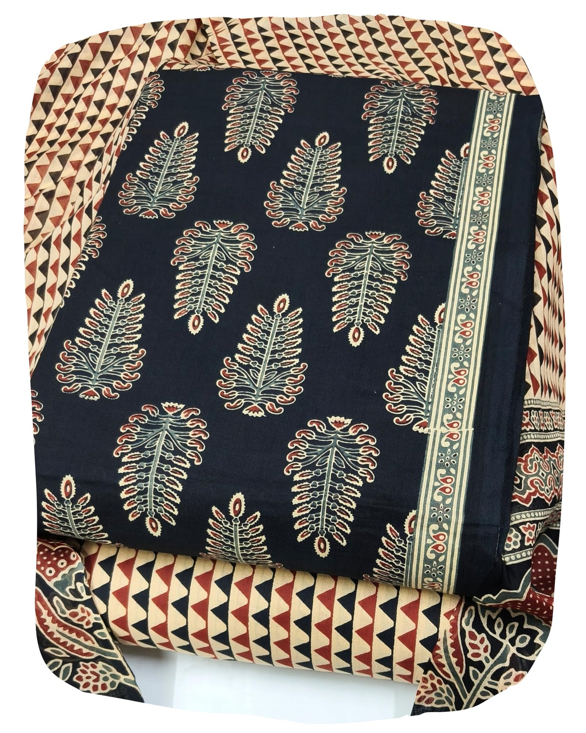DRAVINAM Trends Jaipuri Print Cambric Cotton Unstitched Salwar Suit Dress Material for Women with Mulmul Cotton Dupatta