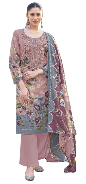 DRAVINAM Trends Women's Unstitched Premium Cambric Cotton Embroidered Printed Suit Material