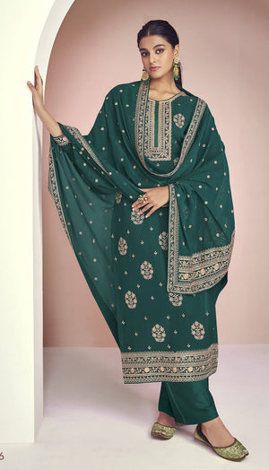 DRAVINAM Trends Women Real Georgette Heavy Zari Embroidered Pure Georgette Unstitched Suit Dress Material with Real Georgette Embroidered Heavy Dupatta (Wine)