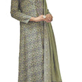DRAVINAM Trends Women's Unstitched Digital Print Fancy Embroidered Pure Viscose Maslin Salwar Suit Dress Material with Printed Masline Chuni/Dupatta (Green)