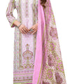 DRAVINAM Trends Pure Cotton Printed Dress Material Salwar Siroski Work Suit with Unstitched Bottoms and Cotton Dupatta