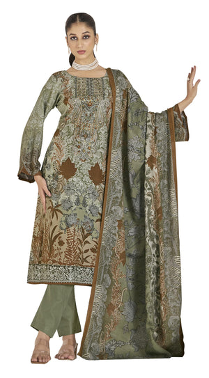DRAVINAM Trends Pure Viscose Pashmina Unstitched Winter wear Three Piece Dress Material Set with Heavy Embroidery Work – Top, Shawl Dupatta and Bottom